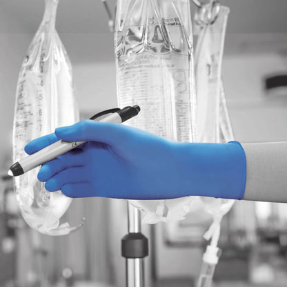 Polyco GL890 Bodyguards Blue Nitrile Disposable Gloves (Case of 100 Gloves)