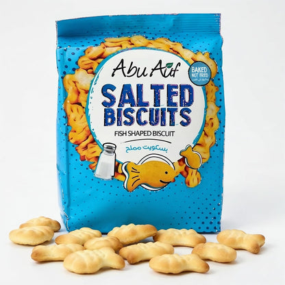 Abu Auf Fish shaped baked crunchy biscuits 80g each pack, Box of 12