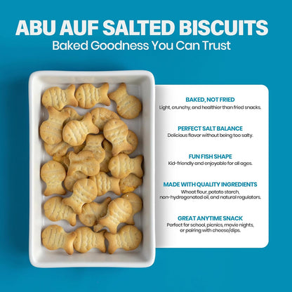 Abu Auf Fish shaped baked crunchy biscuits 80g each pack, Box of 12