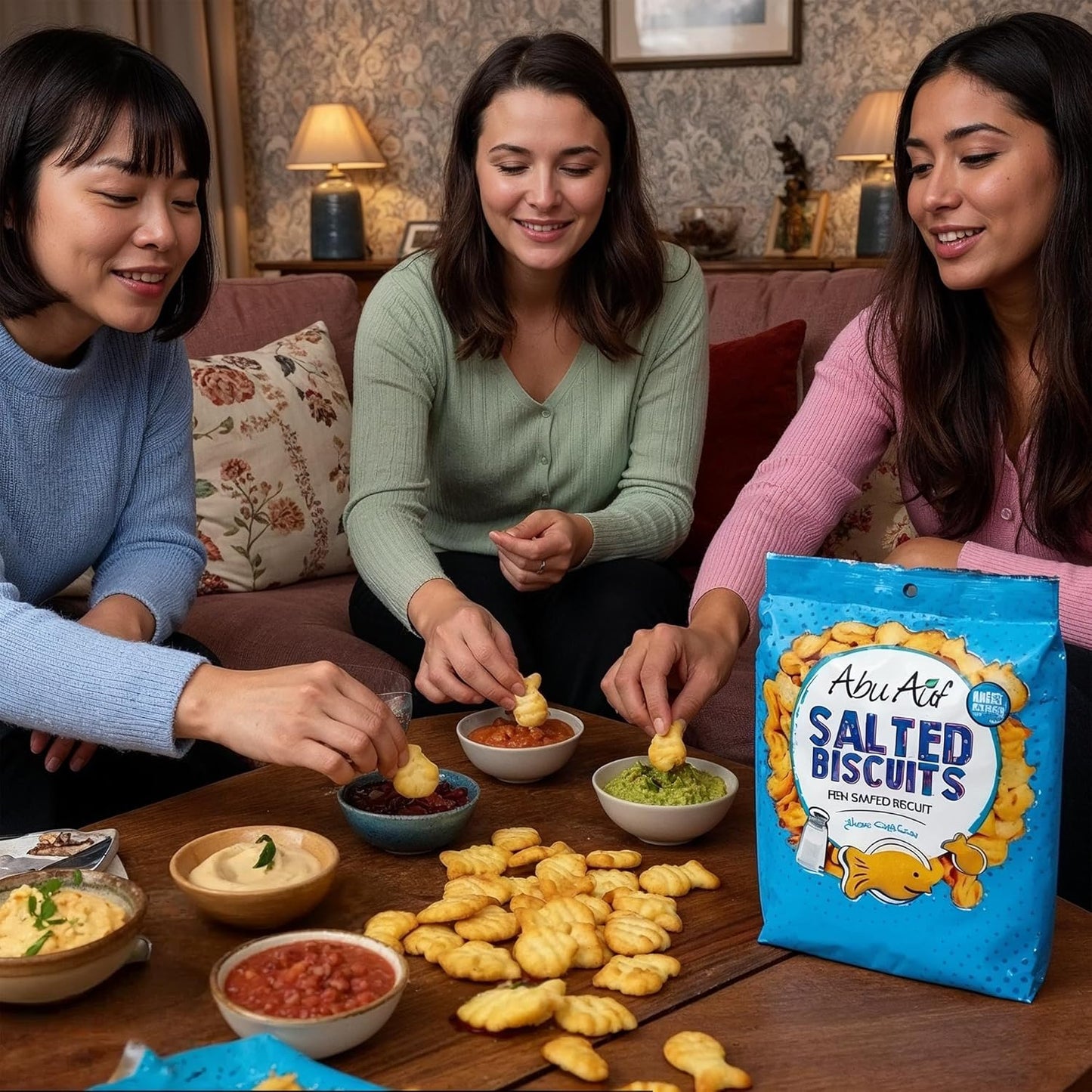 Abu Auf Fish shaped baked crunchy biscuits 80g each pack, Box of 12