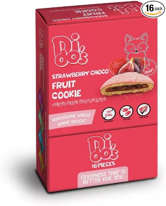 Abu Auf Dido's Fruit Cookie, Whole Wheat, No Palm Oil, Nuts Free, 16 Pieces